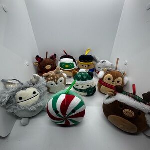 Squishmallows 4" Mini Plush Christmas Tree Ornaments 10pk Official Kellytoy